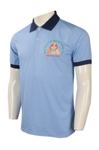 P879 來樣訂製男裝短袖Polo恤 自製印花logo款Polo恤 香港 Polo恤製作中心     粉藍色